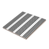 Carreau Motif à cinq bandes noir et blanc (Côté)