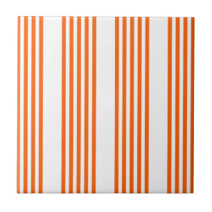 Carreau Motif à cinq bandes orange et blanc