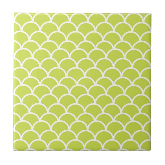 Carreau Motif à échelle de poisson vert citron (Devant)