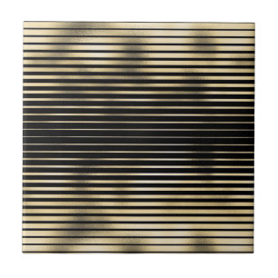 Carreau motif à feuilles métalliques à minces rayures noir