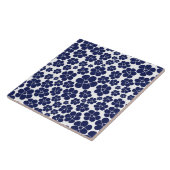 Carreau Motif à fleurs - Bleu et Blanc (Côté)