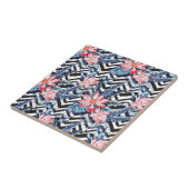 Carreau Motif à fleurs de lotus tropicaux (Côté)