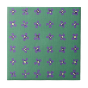 Carreau Motif à fleurs violettes Brassica sur Trivet de tu