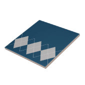 Carreau motif à motifs de losanges bleu (Côté)