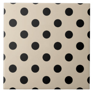 Carreau Motif à points Polka Noir - Tan