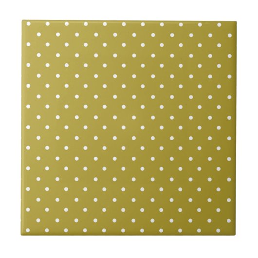 Carreau Motif à pois blancs sur fond jaune moutarde (Devant)