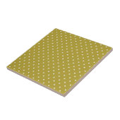 Carreau Motif à pois blancs sur fond jaune moutarde (Côté)