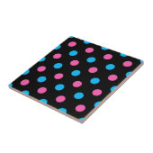 Carreau Motif à pois bleu rose noir (Côté)