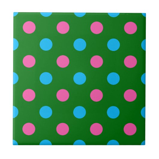 Carreau Motif à pois bleu vert rose (Devant)