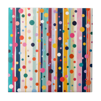 Carreau Motif à pois et rayures Color Pop