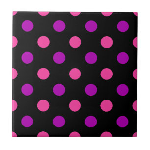 Carreau Motif à pois rose violet noir