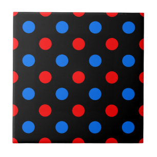 Carreau Motif à pois rouges bleus noirs