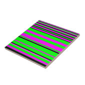 Carreau Motif à rayures couleur noir rose chaud (Côté)
