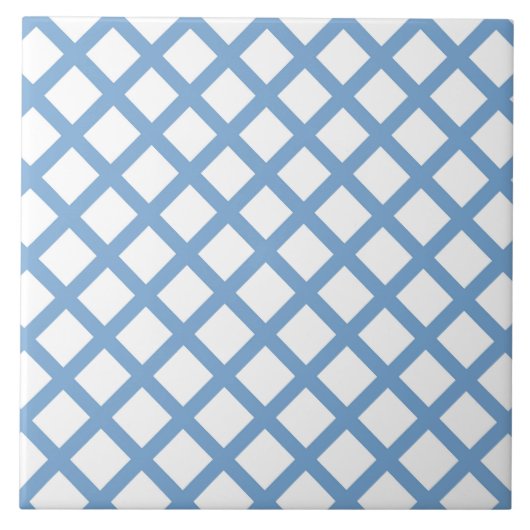 Carreau Motif à rayures diamantées Harlequin bleu blanc (Devant)