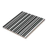 Carreau motif à rayures noir et blanc (Côté)