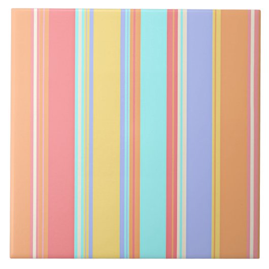 Carreau Motif à rayures pastel (Devant)