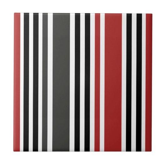 Carreau Motif à rayures verticales rouge noir gris (Devant)