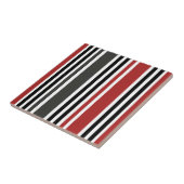 Carreau Motif à rayures verticales rouge noir gris (Côté)