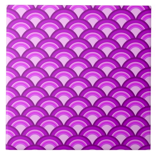 Carreau Motif à vagues Art déco - violet et orchidée (Devant)