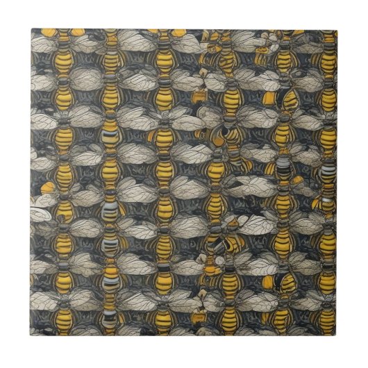 Carreau Motif Abeille Rustique Nature (Devant)