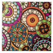 Carreau Motif abstrait à la mode génial de Boho rétro (Devant)