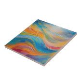 Carreau Motif Abstrait bleu jaune tendance (Côté)