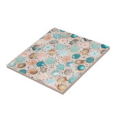 Carreau Motif Abstrait chatoyant en Turquoise, Rose (Côté)