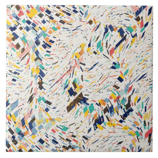 Carreau Motif Abstrait Coloré de Chaos Quantique (Devant)