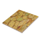 Carreau Motif Abstrait de Feuilles de Ginkgo (Côté)