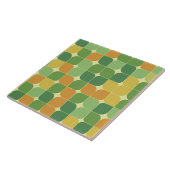 Carreau Motif Abstrait de la Mi-Siècle Vert Orange (Côté)