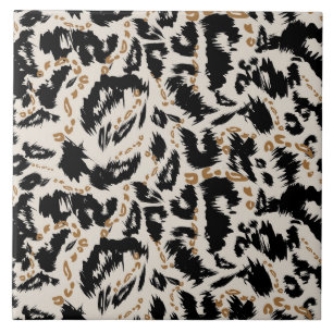 Carreau Motif abstrait de léopard bohème africain