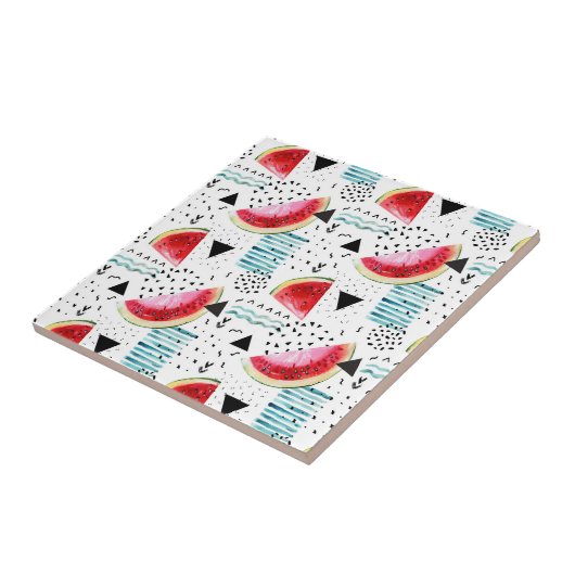 Carreau Motif abstrait de pastèque (Côté)