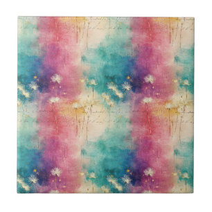 Carreau Motif Abstrait de Pissenlit Vintage (4)