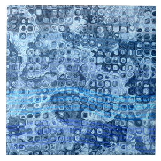 Carreau Motif abstrait d'eau bleu océan (Devant)