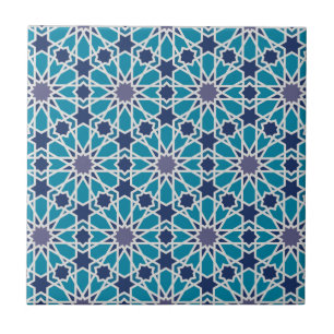 Carreau Motif Abstrait En Bleu Et Gris