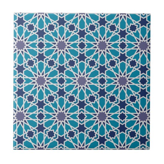 Carreau Motif Abstrait En Bleu Et Gris (Devant)