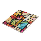 Carreau Motif Abstrait en verre coloré (Côté)