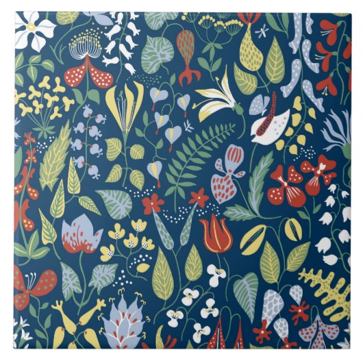 Carreau Motif abstrait floral (Devant)