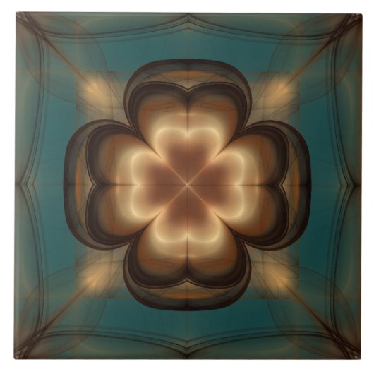 Carreau Motif abstrait floral brillant (Devant)