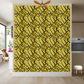 Carreau Motif Abstrait géométrique jaune et noir