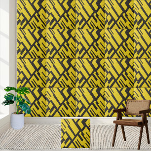Carreau Motif Abstrait géométrique jaune et noir
