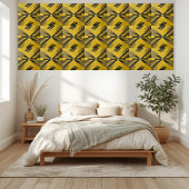 Carreau Motif Abstrait géométrique noir et jaune