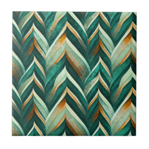 Carreau Motif abstrait géométrique vert olive de la nature