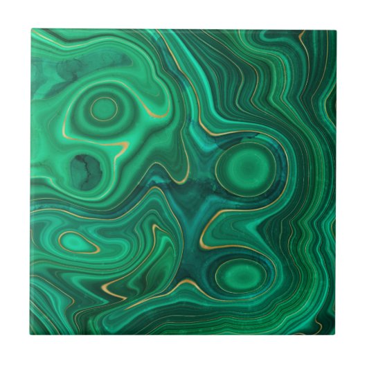 Carreau Motif Abstrait Glam Green Jaune de luxe (Devant)