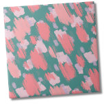 Carreau Motif Abstrait moderne coloré<br><div class="desc">Carrelage en céramique Motif rose Turquoise Abstraite Artistique coloré. La motif de la brushstroke est un mélange de teintes apaisantes mais vibrantes, rose roux, rose flamand, turquoise, et d'une minuscule pointe de violet. Pour un motif artistique abstrait et ludique. Vous pouvez zoomer le motif à l'intérieur ou à l'extérieur pour...</div>