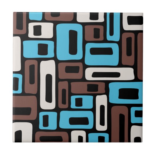 Carreau Motif Abstrait Moderne du Milieu du Siècle (Devant)