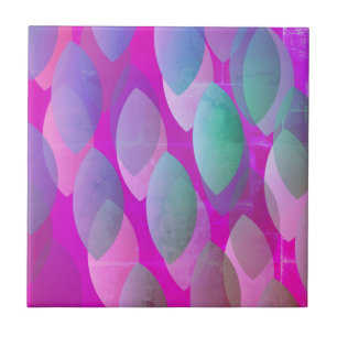 Carreau Motif Abstrait Moderne   Magenta Violet Rose Turqu