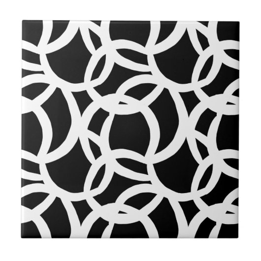 Carreau Motif Abstrait moderne noir et blanc (Devant)