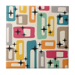 Carreau Motif Abstrait moderne rétro du milieu du siècle