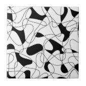 Carreau motif Abstrait - noir et blanc. (Devant)